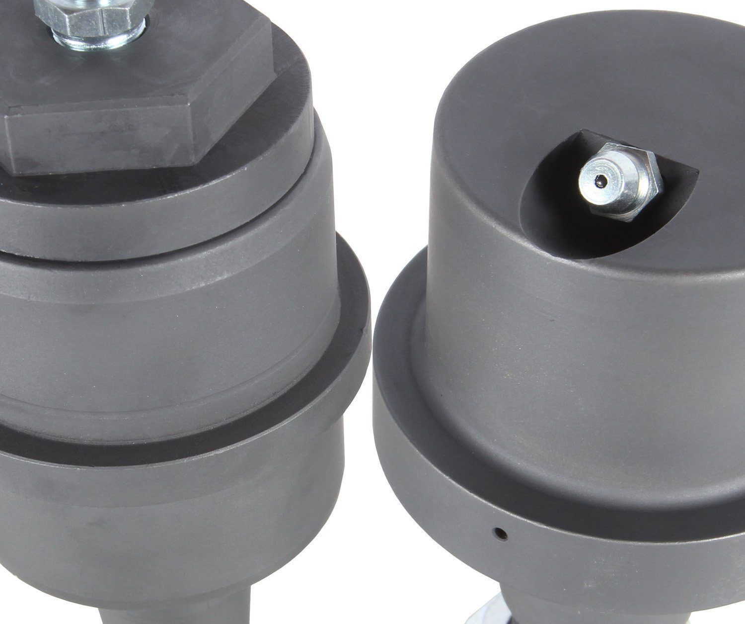 Carli Suspension Lifetime Ball Joints - Dodge Ram 2500/3500Close-up Display of Upper and Lower Ball Joint