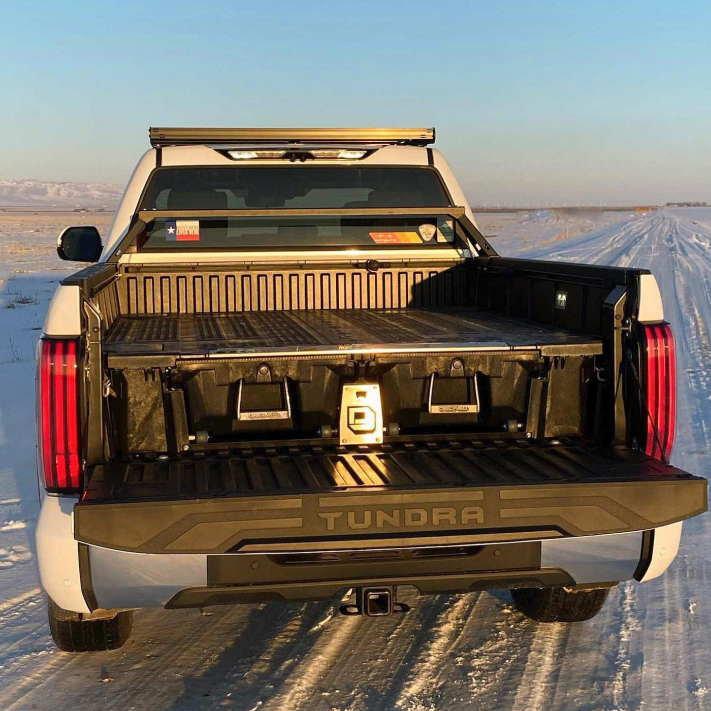 '22-23 Toyota Tundra Decked Truck Bed Storage System Display in vehicle