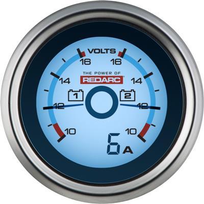 Dual Voltage 52MM Monitoring Gauge Electrical Redarc individual display