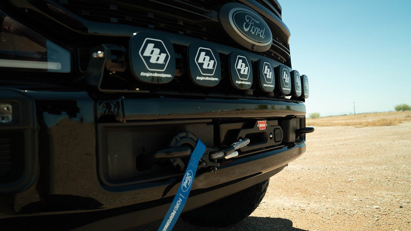 Ford Performance by WARN® Ford Super Duty Winch Kit 2020-2022 Close-up Display on Vehicle