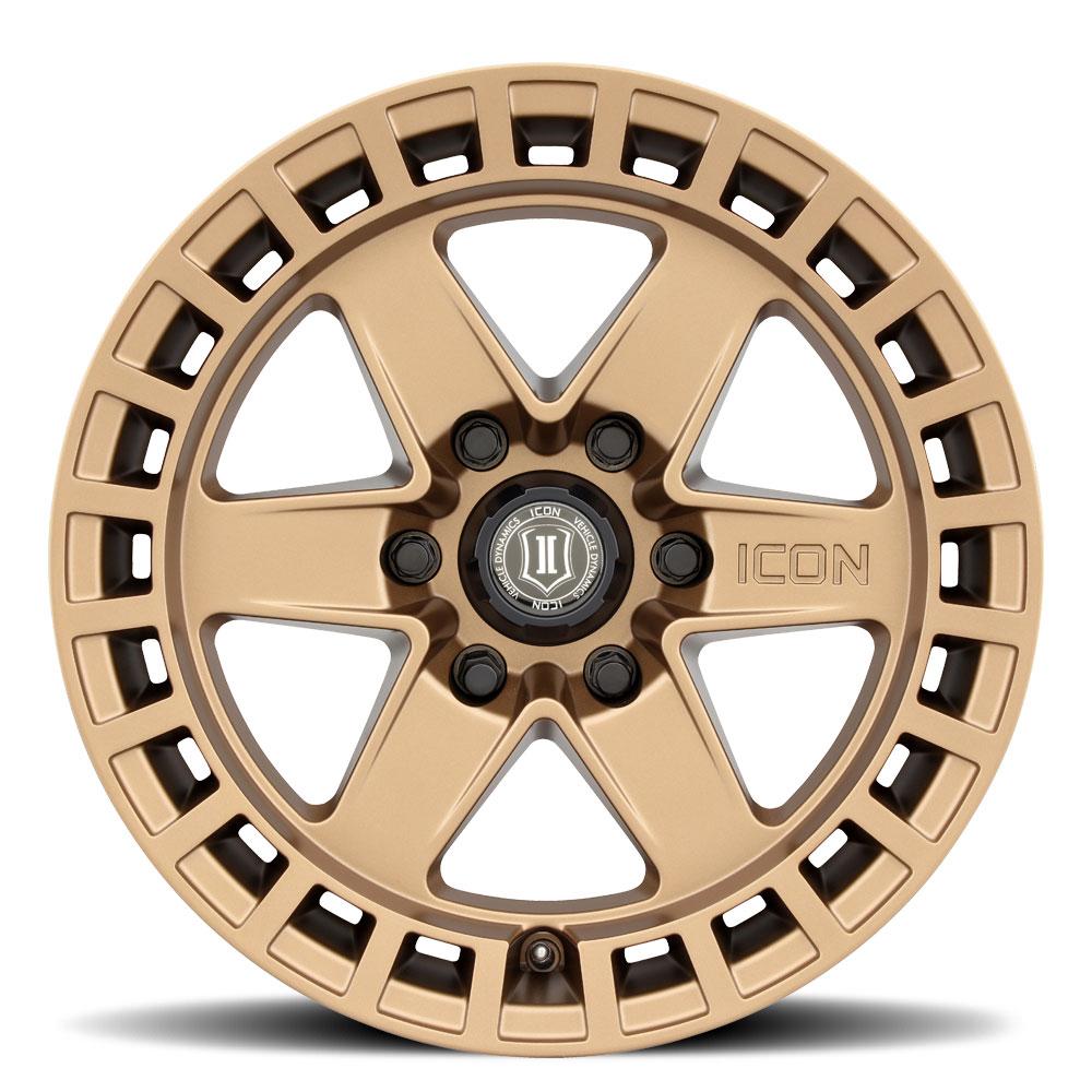 Icon Alloys - 17" Raider Wheel Satin Brass Finish Display