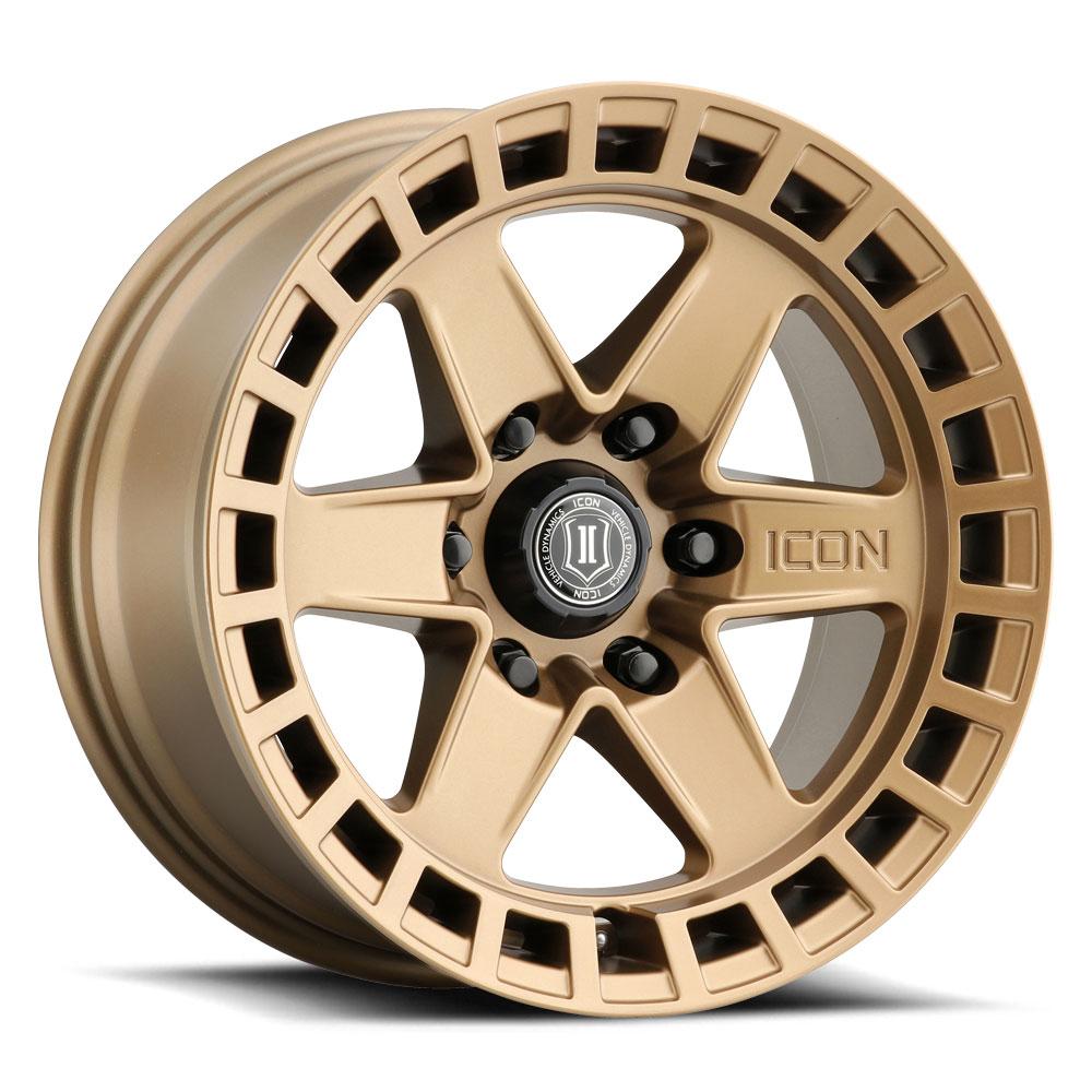 Icon Alloys - 17" Raider Wheel Satin Brass Finish Display