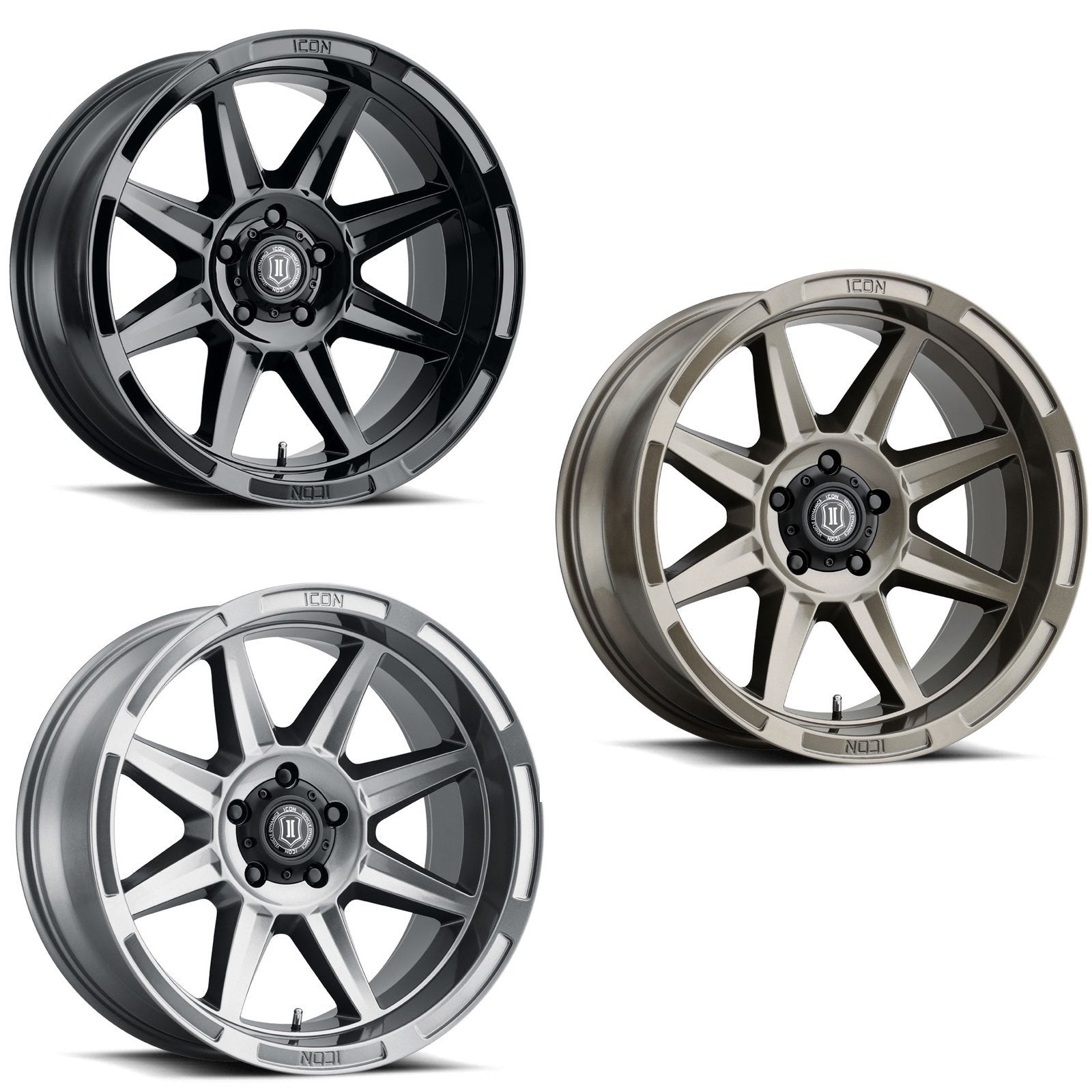 Icon Alloys Bandit 20" Wheel Finish Options Display