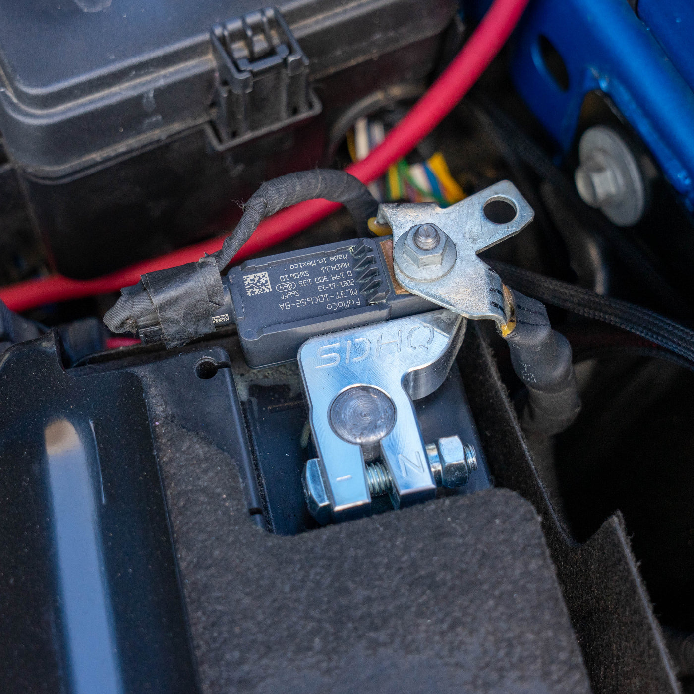 SDHQ Built Negative Battery Sensor Terminal Upgrade Kit installed