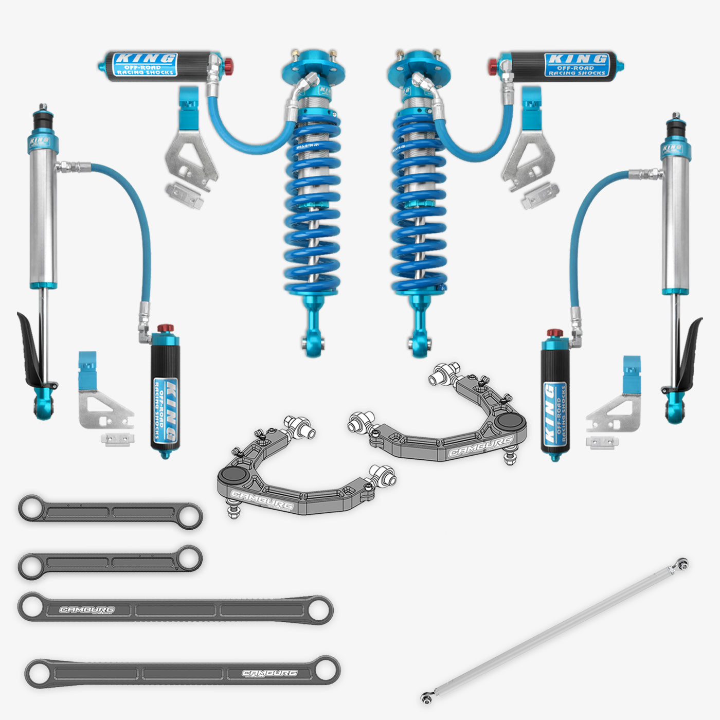 '22-Current Toyota Tundra King 2.5 RR Coilovers & Rear Shocks w/ Upper Arms & Trailing Arm Combo Kit