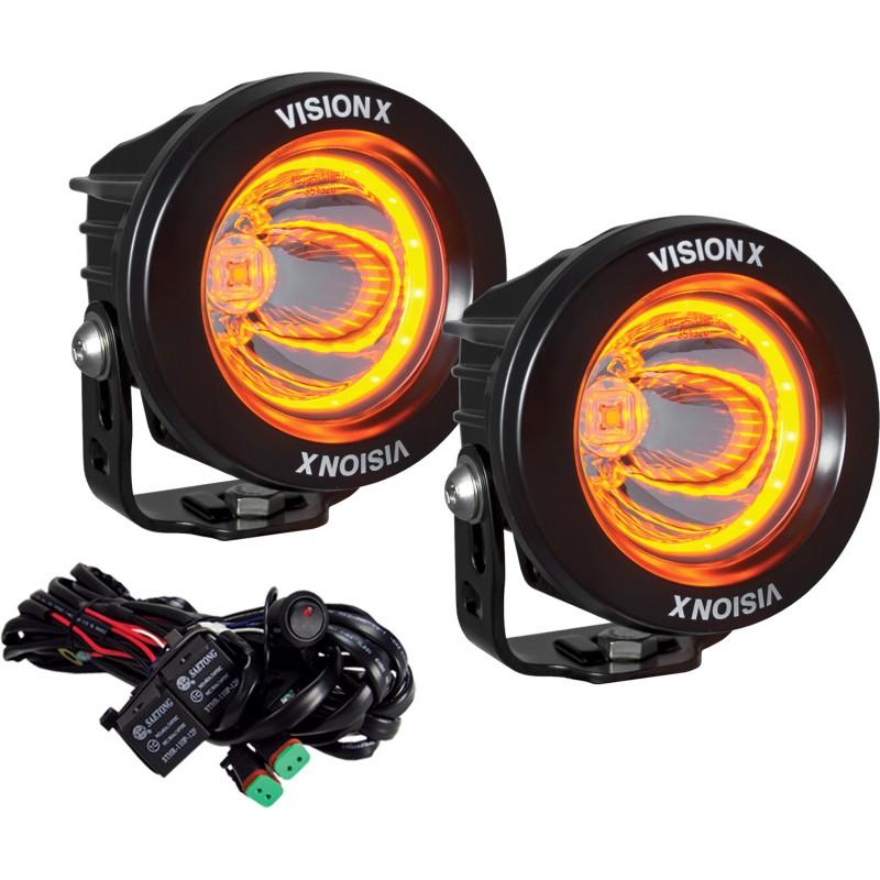 Optimus Series Round with Halo LED Light Lighting Vision X Amber parts