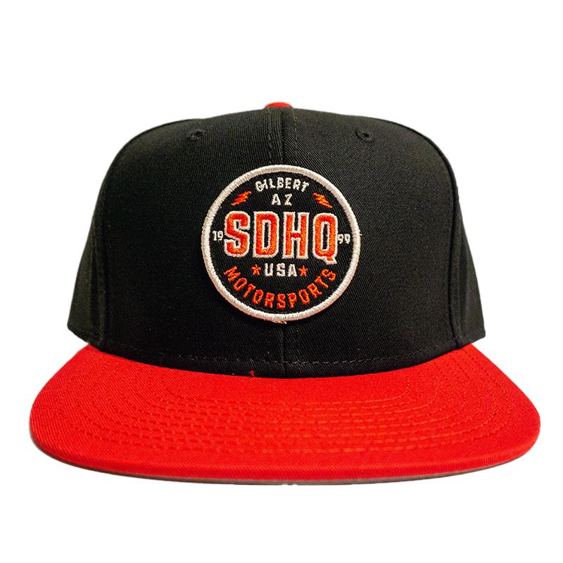 SDHQ Motorsports Black & Red Snapback Hat Apparel SDHQ Off Road