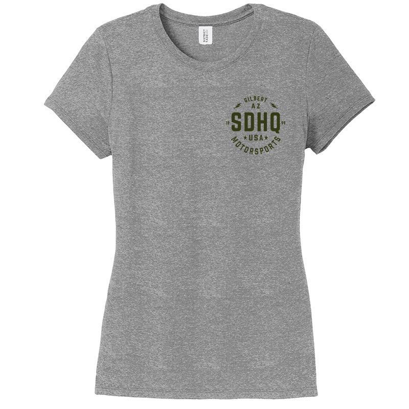 SDHQ Motorsports Frost Grey Women's Crew Neck T-Shirt Apparel SDHQ Off Road 