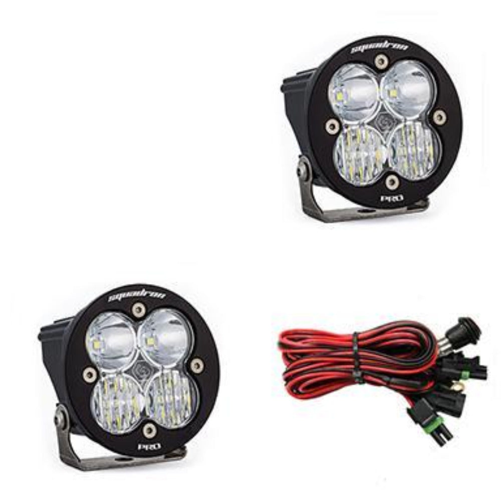 Squadron Pro-R LED Light | Pair Lighting Baja Designs Clear Driving/Combo Display of Included Parts