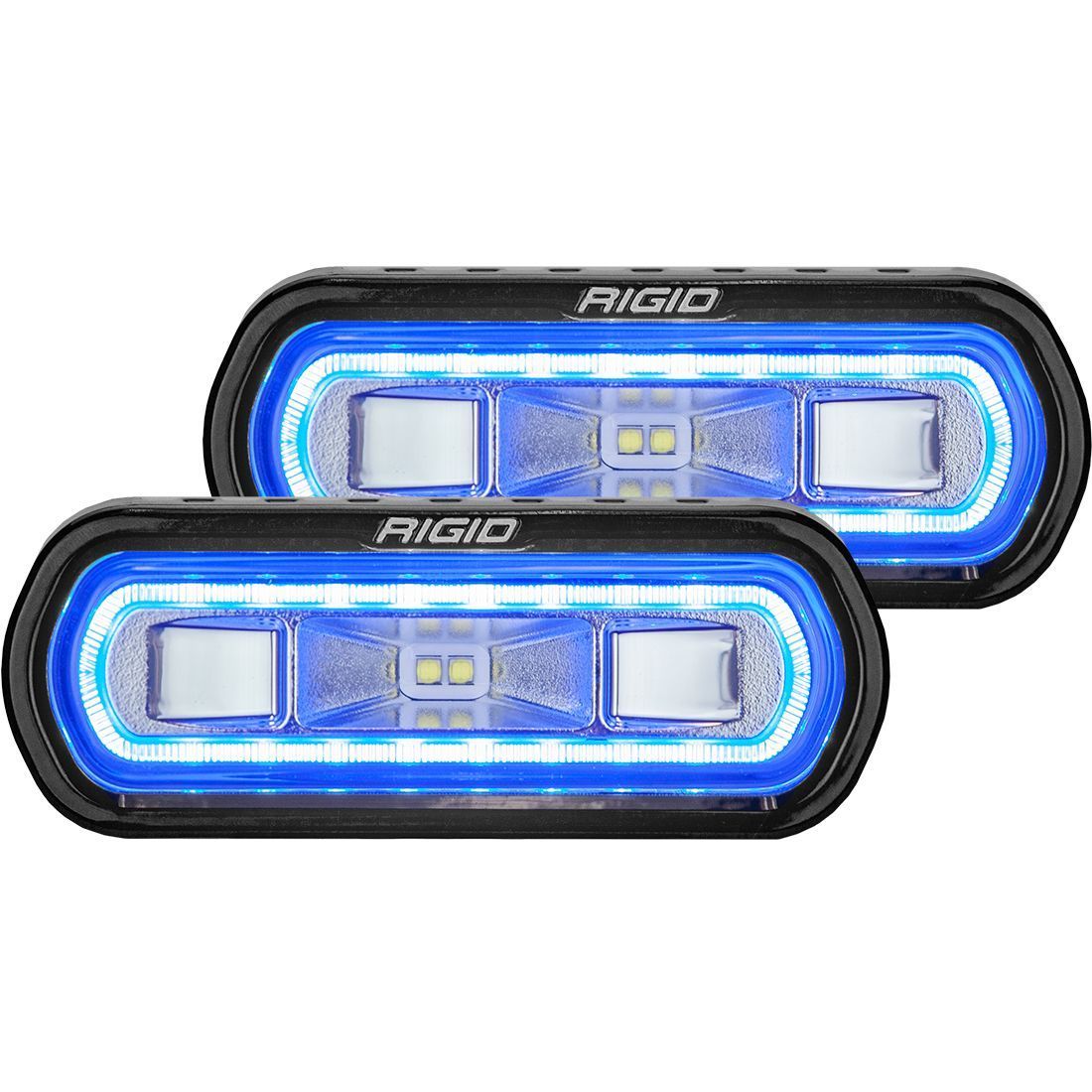 SR-L Series Off Road Spreader Pod Blue Halo | Pair Lighting Rigid Industries Surface Mount