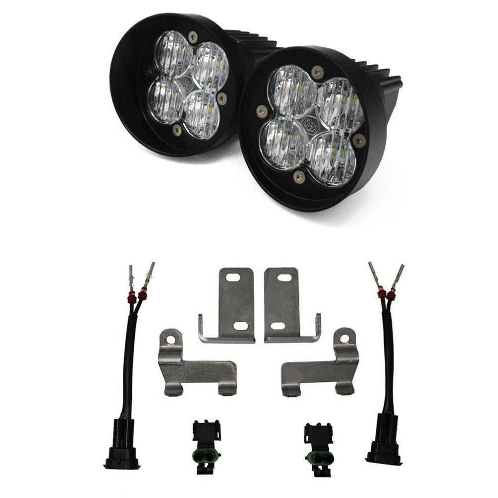 Toyota Tacoma/Tundra/4Runner Squadron Sport (Wide Cornering) Fog Pocket Kit Lighting Baja Designs Clear Display of Included parts