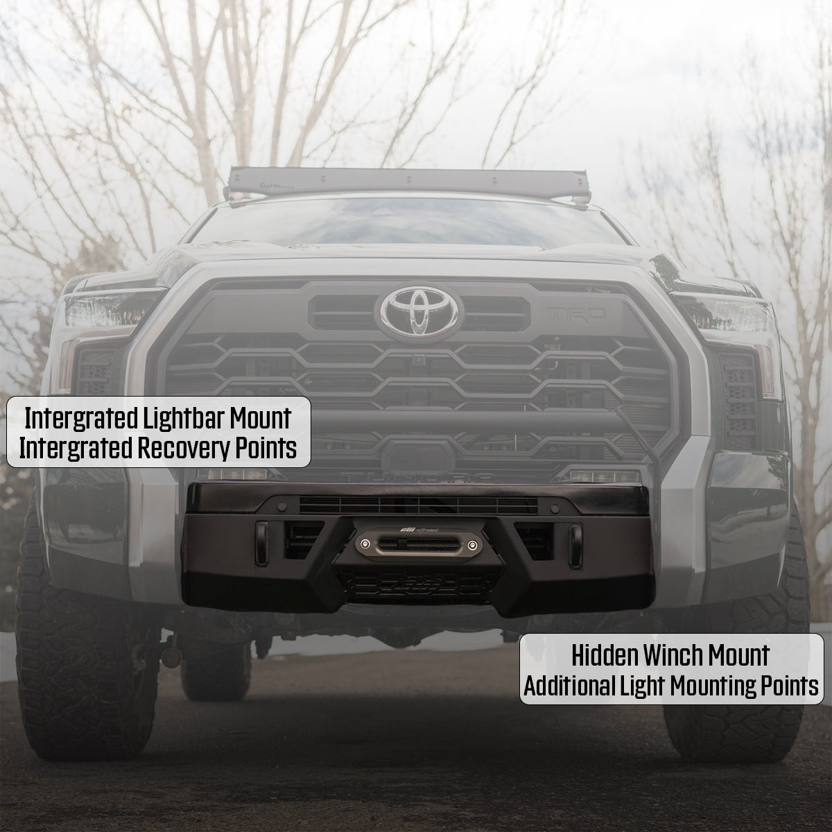 '22-25 Toyota Tundra CBI Off-Road Covert Series Front Bumper Display on Vehicle