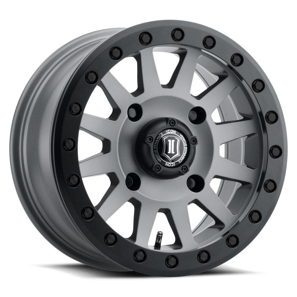 UTV Compression 15" Titanium Finish Wheel Icon Alloys display