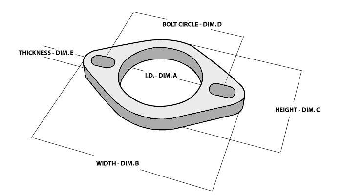 304 Stainless Steel 2 Bolt Exhaust Flanges Fabrication Vibrant Performance design