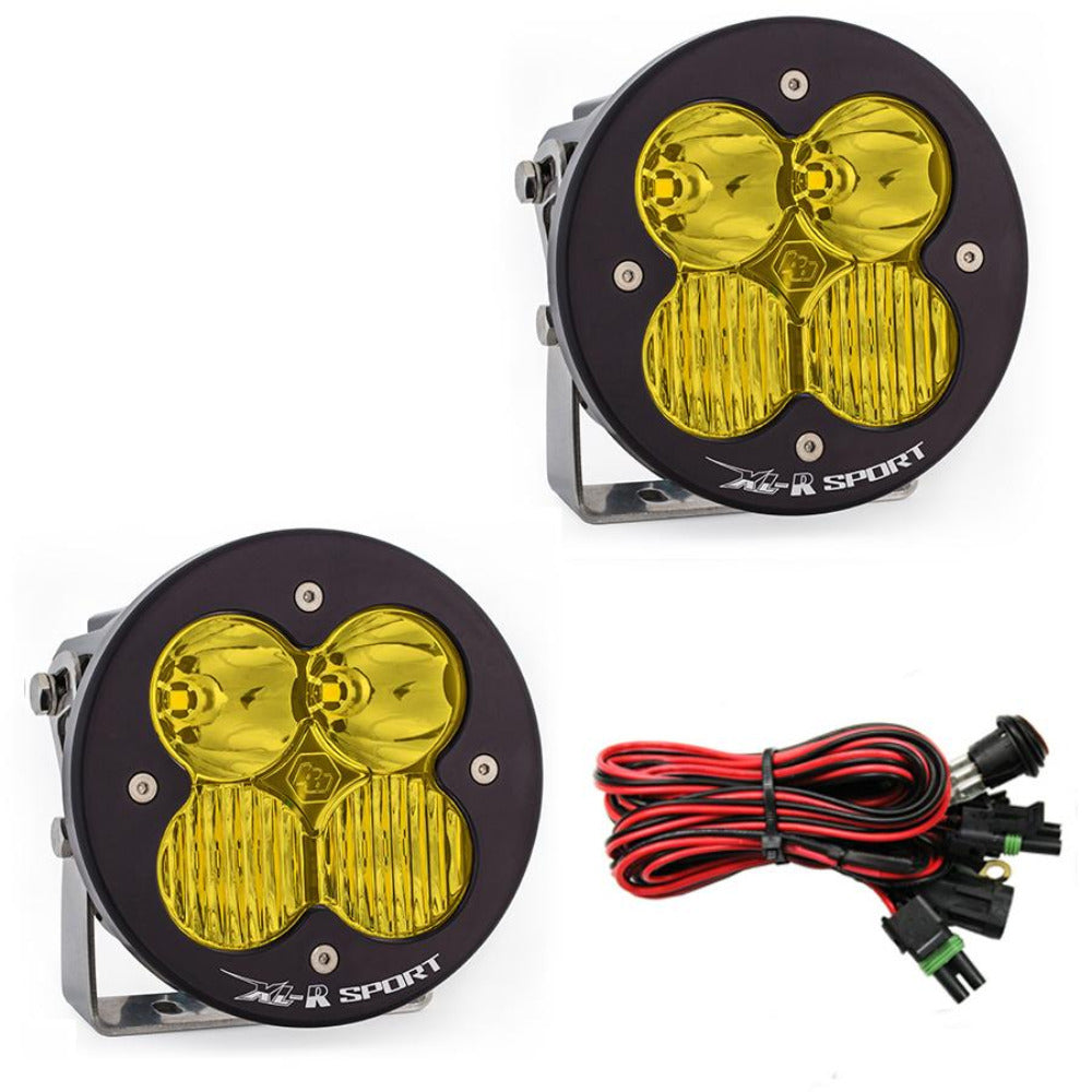XL Pro-R LED Light-Pair Lighting Baja Designs Amber Driving/Combo Display of Included Parts