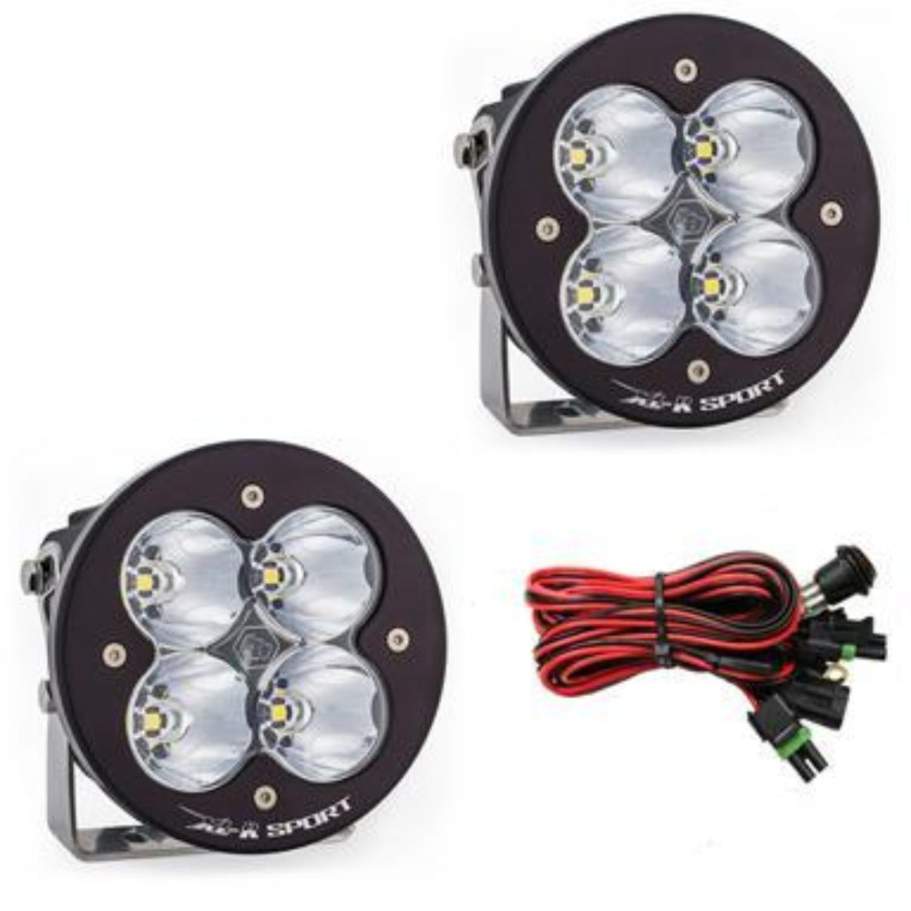 XL Sport-R LED Light | Pair Lighting Baja Designs Clear Spot Display of Included parts