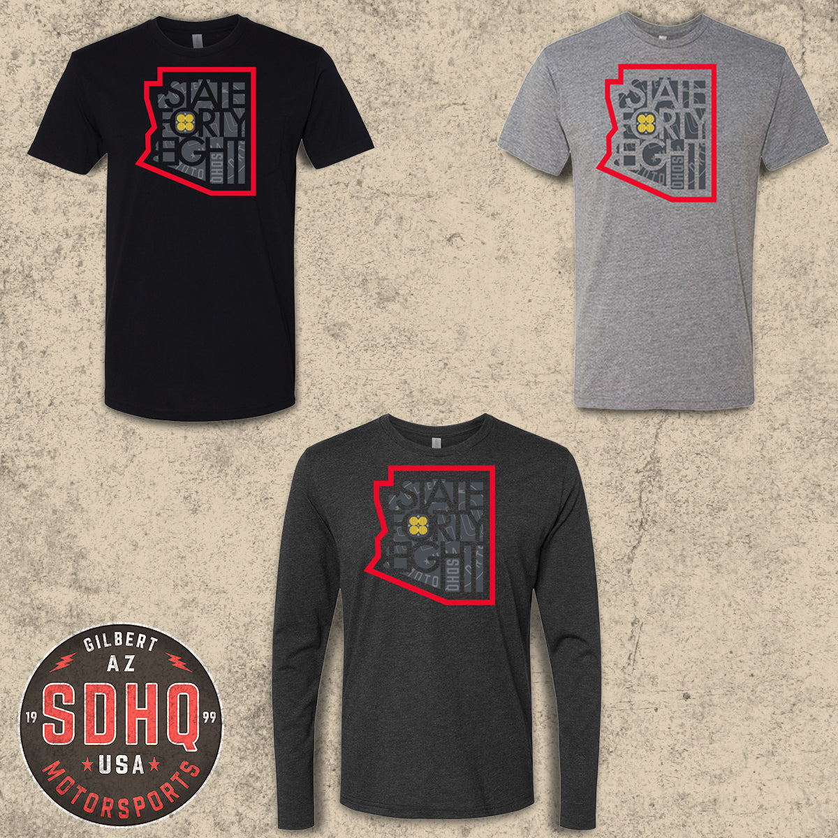 SDHQ Motorsports /State 48 Collaborated Shirts