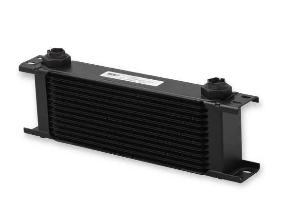 Earl's UltraPro Oil Cooler - Black - 13 Rows - Wide Cooler Front View Black