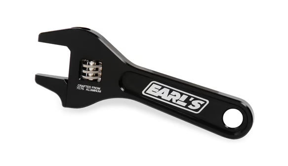 Earl's Aluminum Adjustable AN Wrench - fits -3 to -12 AN Sizes Front View Black