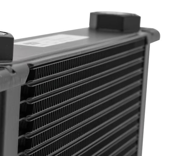 Earl's UltraPro Oil Cooler - Black - 19 Rows - Wide Cooler Front View Black