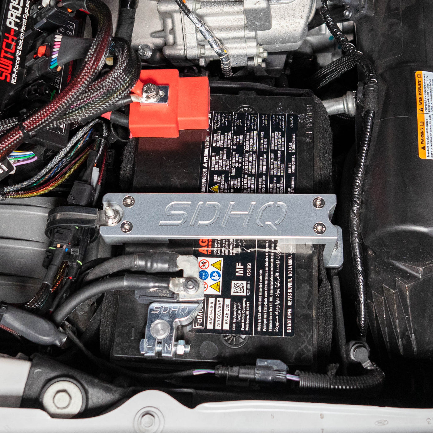 2023+ Ford Super Duty SDHQ Built Single Battery Billet Battery Hold Down Kit