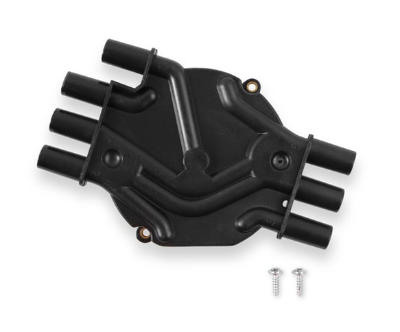 ACCEL Distributor Cap - Chevy / GMC Vortec - V6 - Socket Style - Crab - Black Display of Included Parts 