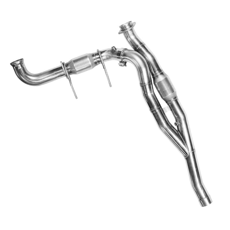 1-3/4" Stainless Headers & Catted Y-Pipe Kit. 2011-2014 F150 Raptor 6.2L 4V. Front View