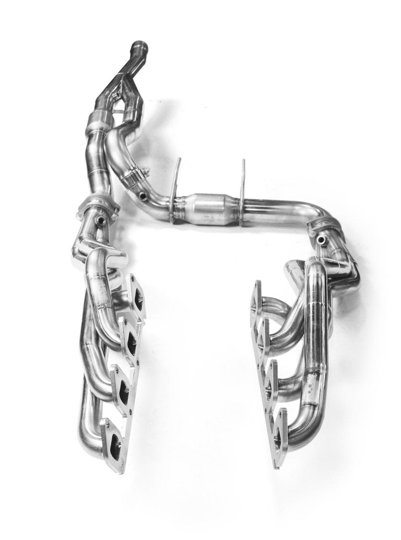 1-3/4" Stainless Headers & Catted Y-Pipe Kit. 2011-2014 F150 Raptor 6.2L 4V. Front View