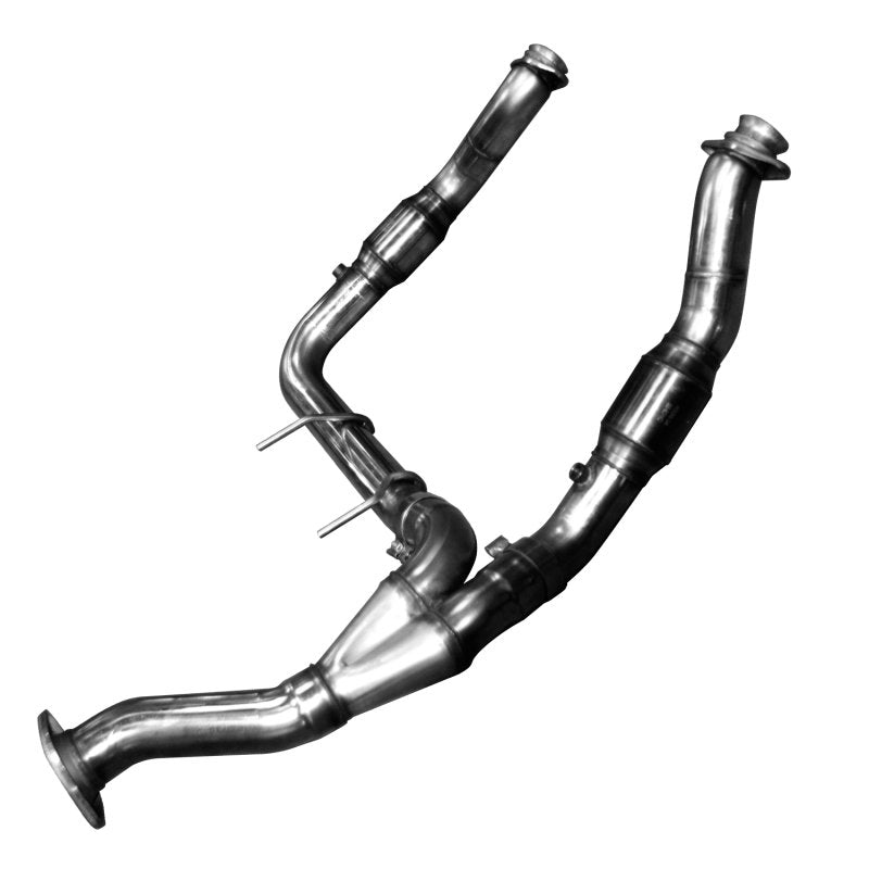 3" SS GREEN Catted Turbo Down Y-Pipe 2011-2014 F150 EcoBoost Front View