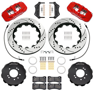 AERO6 Big Brake Front Brake Kit Drilled/Slotted RED 240SX | 300ZX | Skyline R32 | 18" Wheel Diameter Minimum
