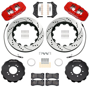 AERO6 Big Brake Front Brake Kit Drilled/Slotted RED Skyline R33/R34 | 18" Wheel Diameter Minimum