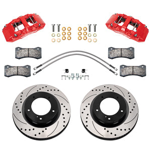 Drilled and Slotted AERO6-DM Direct-Mount Truck Front Brake Kit For 2007-2015 Tundra