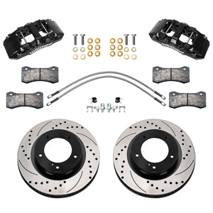 Drilled and Slotted AERO6-DM Direct-Mount Truck Front Brake Kit For 2007-2015 Tundra