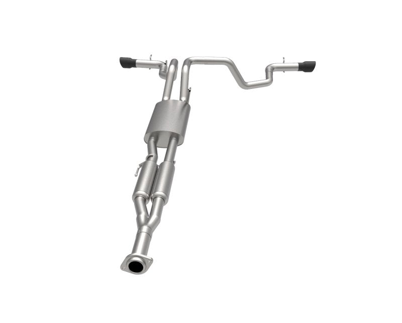 Dual Side Exit Cat-Back w/Black Tips. 2015-2020 F150 2.7L/3.5L/5.0L