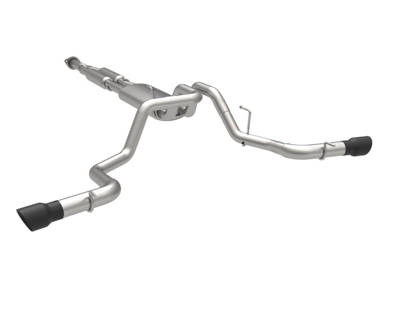 Dual Side Exit Cat-Back w/Black Tips. 2015-2020 F150 2.7L/3.5L/5.0L