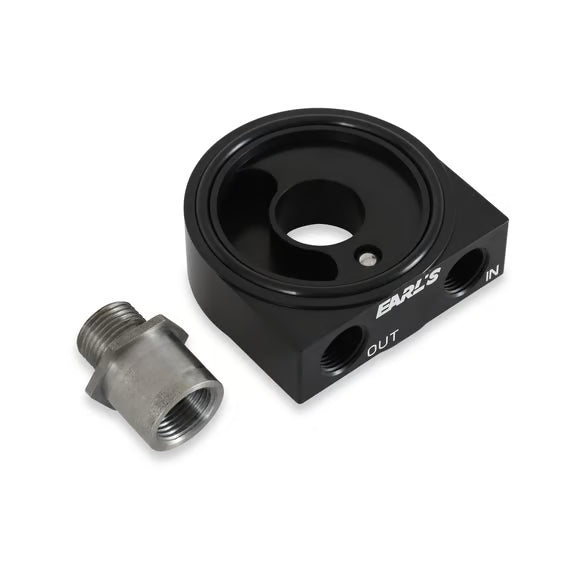 Earl's Sandwich Filter Adapter Front View Black