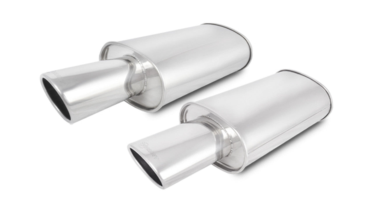 STREETPOWER Universal Mufflers with Exhaust Tips Front View