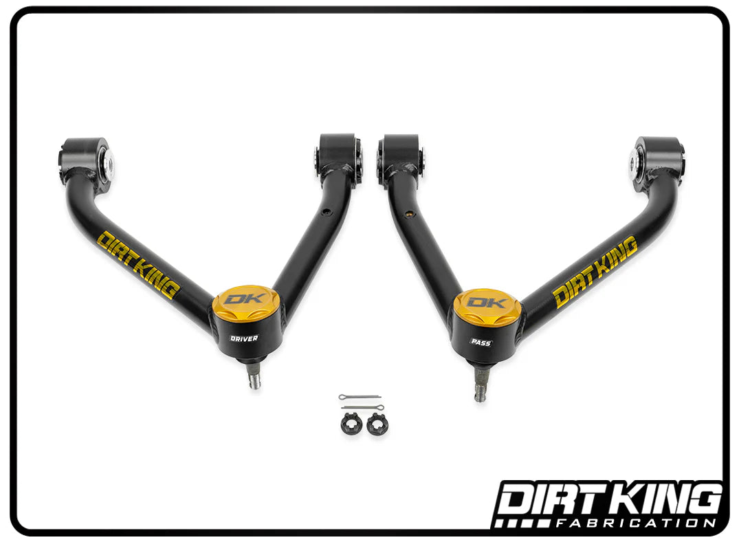 '07-18 GM 1500 Dirt King 4130 Balljoint Upper Control Arm Kit Display of Included Parts 