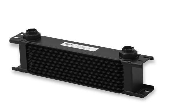 Earl's UltraPro Oil Cooler - Black - 10 Rows - Wide Cooler Front View Black