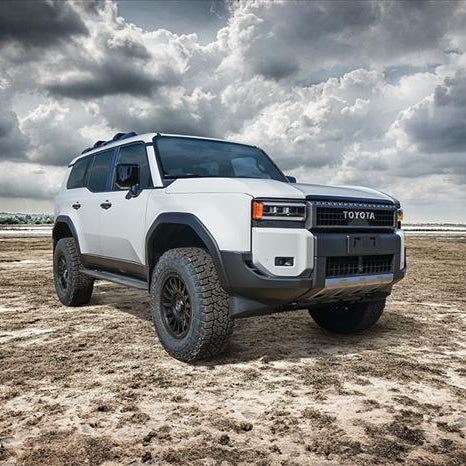 '24+ LC250/GX550 0-3" Lift Rear 2.0 Remote Reservoir Shock - DRIVER SIDE Front View