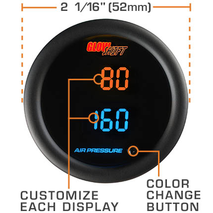 10 Color Digital Dual Air Pressure Gauge