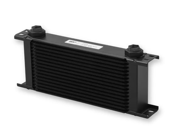 Earl's UltraPro Oil Cooler - Black - 16 Rows - Wide Cooler Front View Black