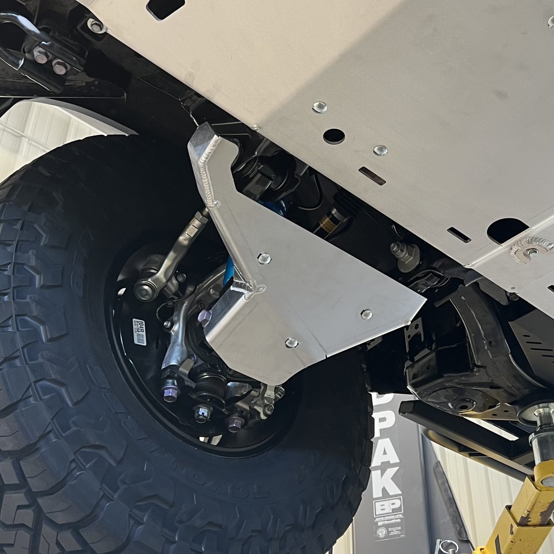 A-Arm Skid Plates Close-up Display on vehicle 