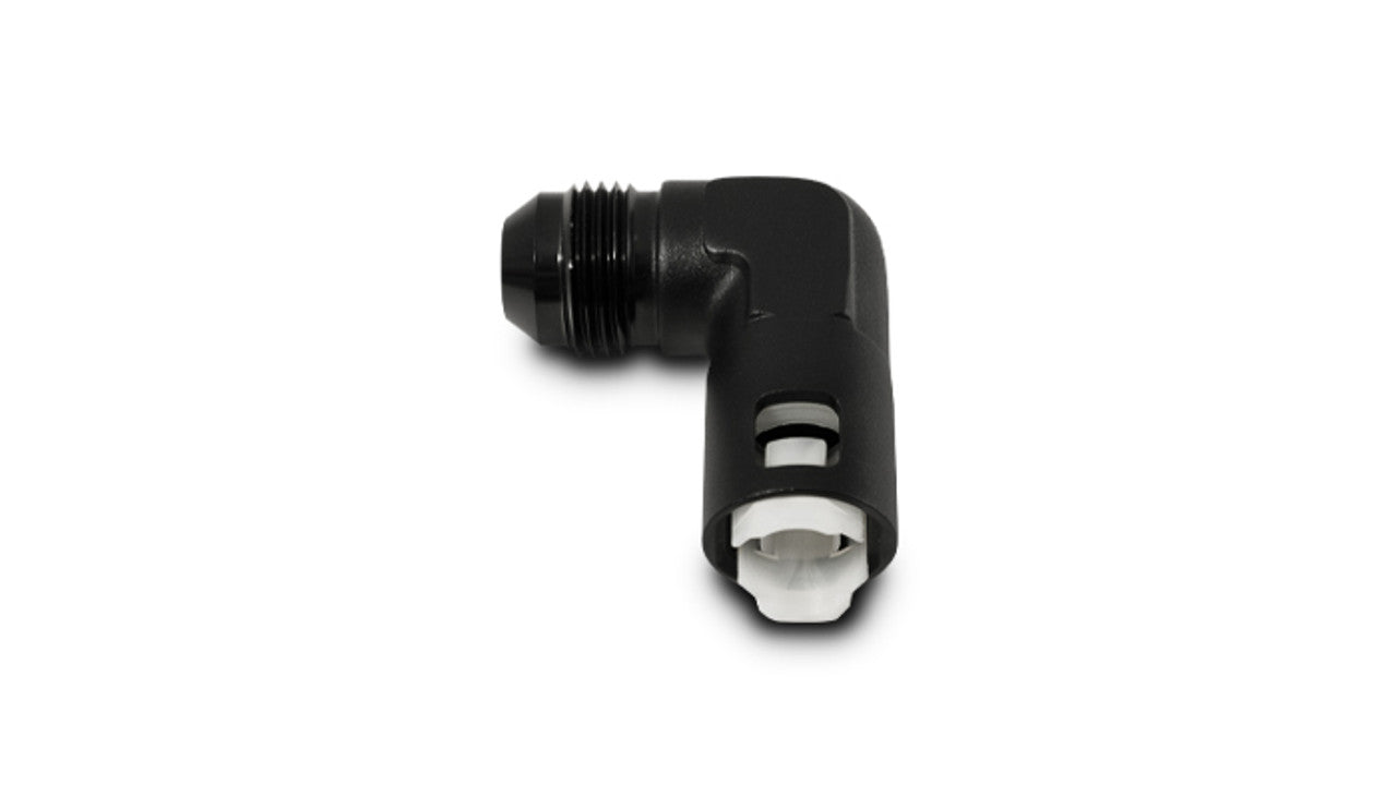 90 Degree Male AN Flare Quick Disconnect EFI Adapters Front View