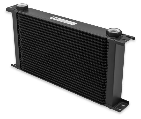 Earl's UltraPro Oil Cooler - 25 Rows - Extra-Wide Cooler Front View Black