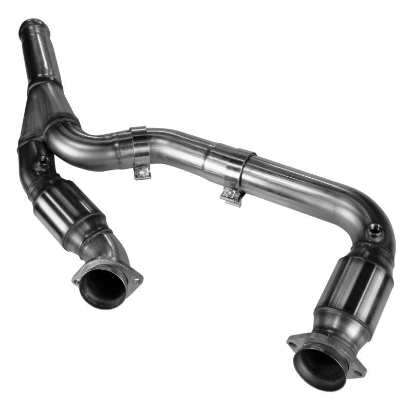 3" Stainless Catted Y-Pipe. 2014-2019 GM Truck / 2015-2020 SUV 5.3L. Front View