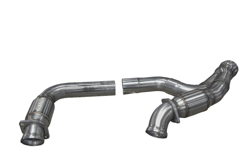 3" Stainless Catted Y-Pipe. 2019-2023 GM 1/2 Ton Truck 6.2L. Front View