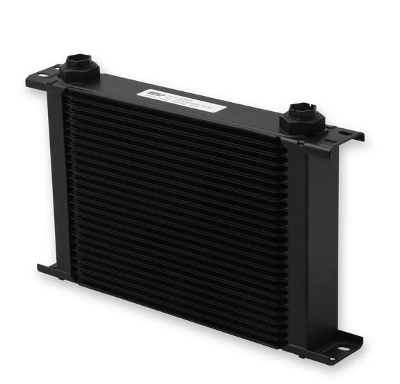 Earl's UltraPro Oil Cooler - Black - 25 Rows - Wide Cooler Front View Black