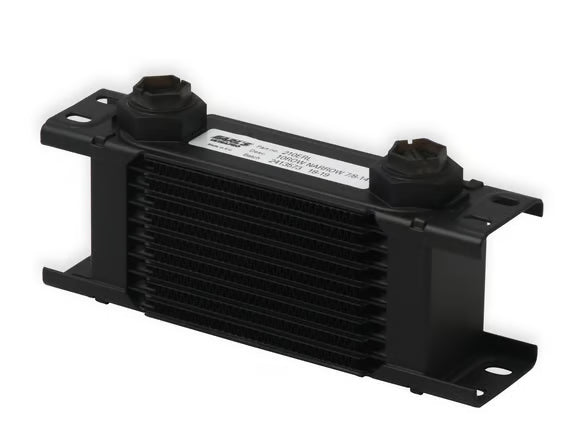 Earl's UltraPro Oil Cooler - Black - 10 Rows - Narrow Cooler Front View Black
