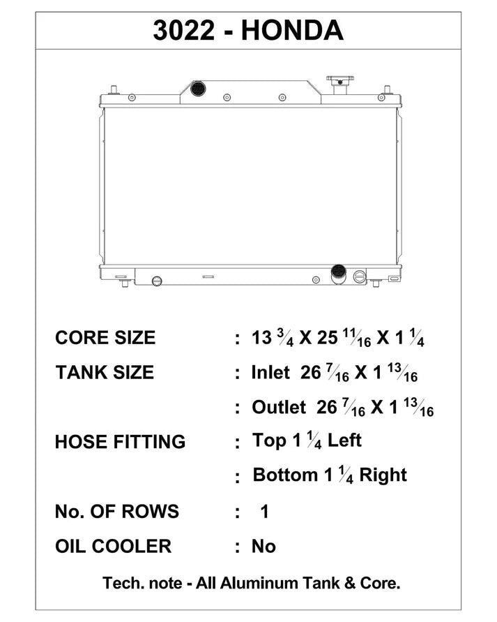 03-05 Honda Civic Si High-Performance All-Aluminum Radiator